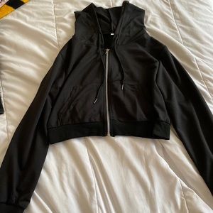 Cropped zip up hoodie